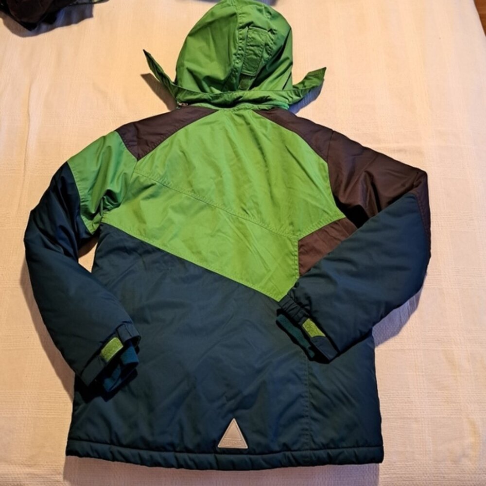 L. L. Bean boys size XL or 18 green & gray winter jacket fleece lined body - Picture 6 of 9